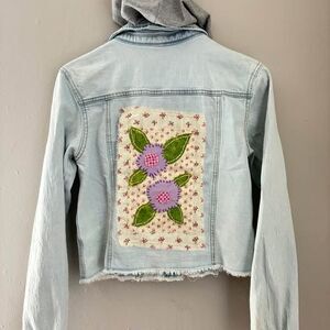 Girls Denim Jacket 14/16, Upcycled, Reworked, Jean Jacket
